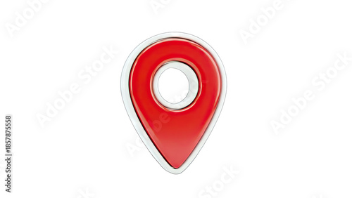 Red Location Pin Icon on White Background Free Download Red Location Pin Icon on White Background - GFXLoad