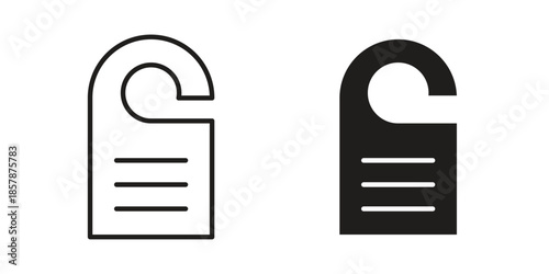 Door hanger icons. silhouette icon vector flat illustration on white background. line art icons