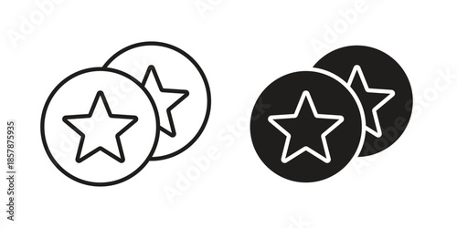 Earn point icons. silhouette icon vector flat illustration on white background. line art icons
