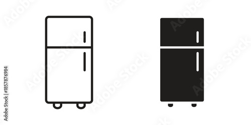 Fridge icons. silhouette icon vector flat illustration on white background. line art icons