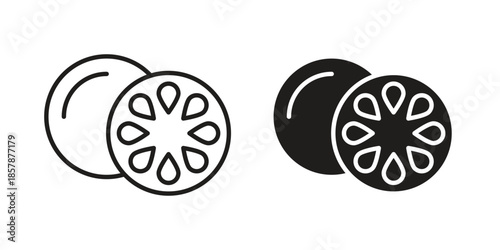 Grapefruit icons. silhouette icon vector flat illustration on white background. line art icons