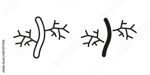 Human artery icons. silhouette icon vector flat illustration on white background. line art icons