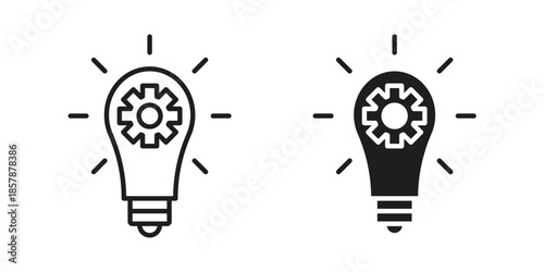 Innovation icons. silhouette icon vector flat illustration on white background. line art icons