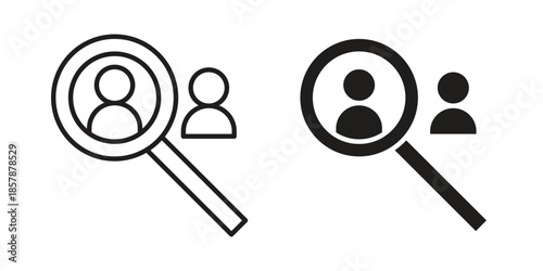 Job vacancy icons. silhouette icon vector flat illustration on white background. line art icons