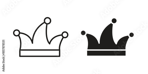 Joker hat icons. silhouette icon vector flat illustration on white background. line art icons