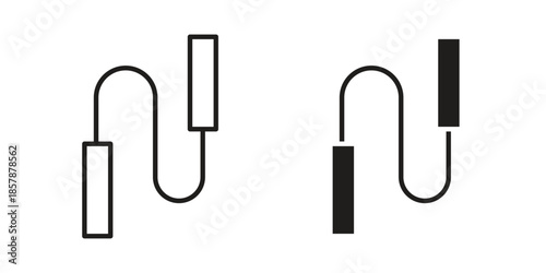 Jump rope icons. silhouette icon vector flat illustration on white background. line art icons