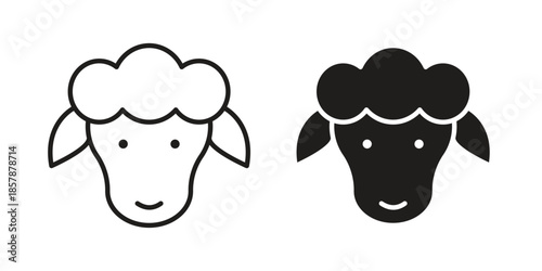 Lamb icons. silhouette icon vector flat illustration on white background. line art icons