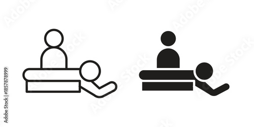 Massage icons. silhouette icon vector flat illustration on white background. line art icons