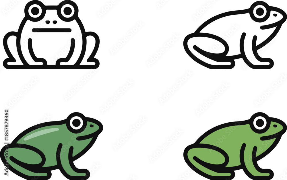 Naklejka premium Frog icon logo