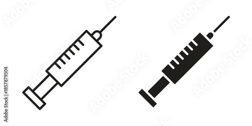 Needle icons. silhouette icon vector flat illustration on white background. line art icons