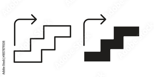 Next steps icons. silhouette icon vector flat illustration on white background. line art icons