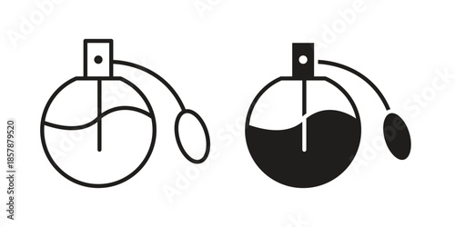 Parfum icons. silhouette icon vector flat illustration on white background. line art icons