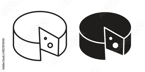 Parmesan icons. silhouette icon vector flat illustration on white background. line art icons