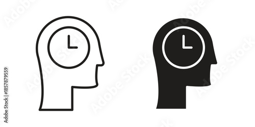 Patience icons. silhouette icon vector flat illustration on white background. line art icons
