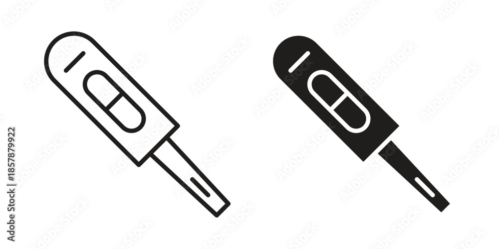 Fototapeta premium Pregnancy test icons. silhouette icon vector flat illustration on white background. line art icons