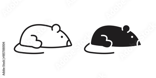 Rat icons. silhouette icon vector flat illustration on white background. line art icons
