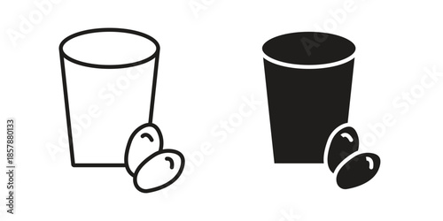 Ramadan iftar icons. silhouette icon vector flat illustration on white background. line art icons