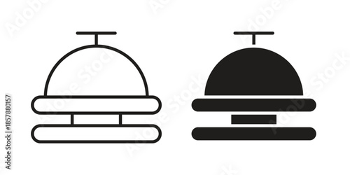 Reception bell icons. silhouette icon vector flat illustration on white background. line art icons