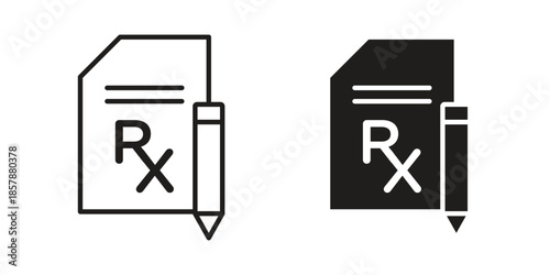 RX icons. silhouette icon vector flat illustration on white background. line art icons