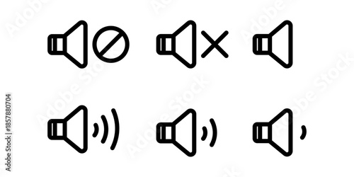 Icon set Flat Audio Speaker Megaphone microphone icon. suitable for apps web and more