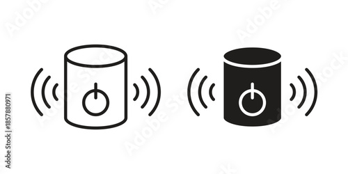 Smart speaker icons. silhouette icon vector flat illustration on white background. line art icons