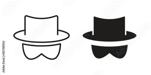 Spy icons. silhouette icon vector flat illustration on white background. line art icons