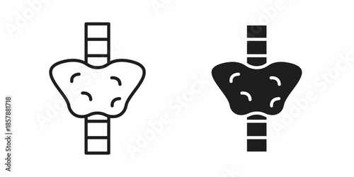 Thyroid icons. silhouette icon vector flat illustration on white background. line art icons