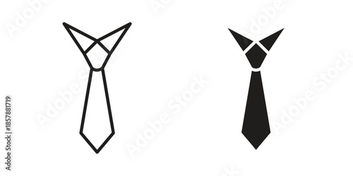 Tie icons. silhouette icon vector flat illustration on white background. line art icons