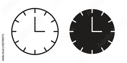 Time icons. silhouette icon vector flat illustration on white background. line art icons