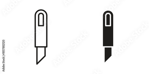 Utility knife icons. silhouette icon vector flat illustration on white background. line art icons