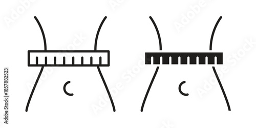 Weight loss icons. silhouette icon vector flat illustration on white background. line art icons