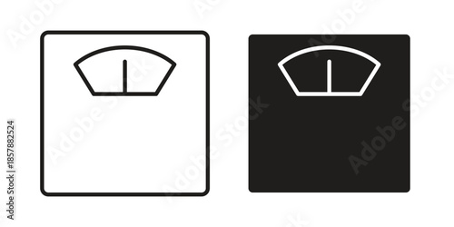 Weight scale icons. silhouette icon vector flat illustration on white background. line art icons