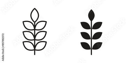 Wheat grain icons. silhouette icon vector flat illustration on white background. line art icons