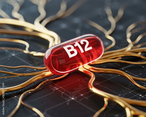 Vitamin B12 Capsules with design
