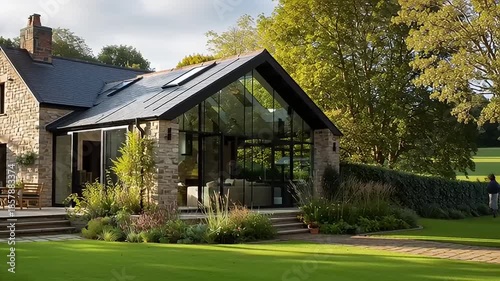 Elegant Rural House in Countryside, Modern Architecture, Serene Environment, Residential Design, Scenic View