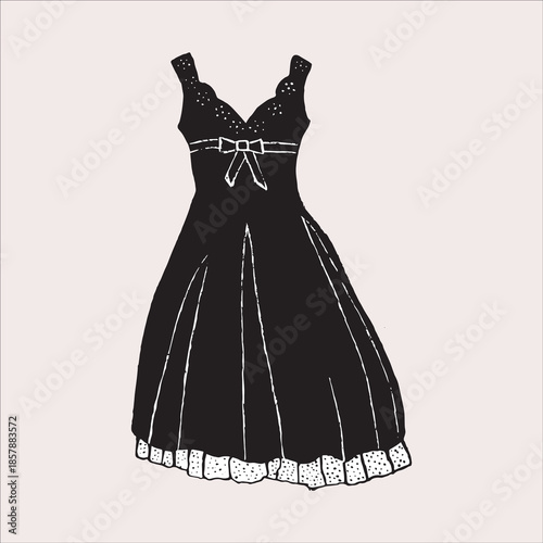 woman dress hand drawing illustration