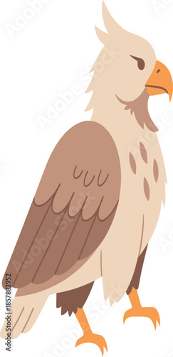 A digitally illustrated harpy eagle with detailed feathers and a focused gaze