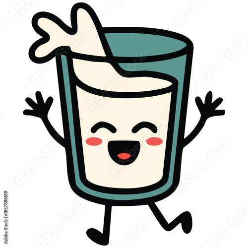Milk character design glass of dairy isolated vector illustration on white background