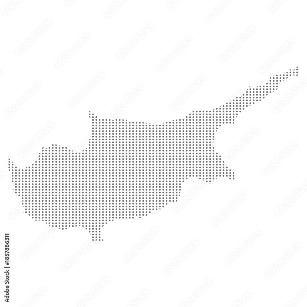 Obraz premium Vector map of cyprus. Isolated vector Illustration. Gray dot on white background. EPS Illustration.