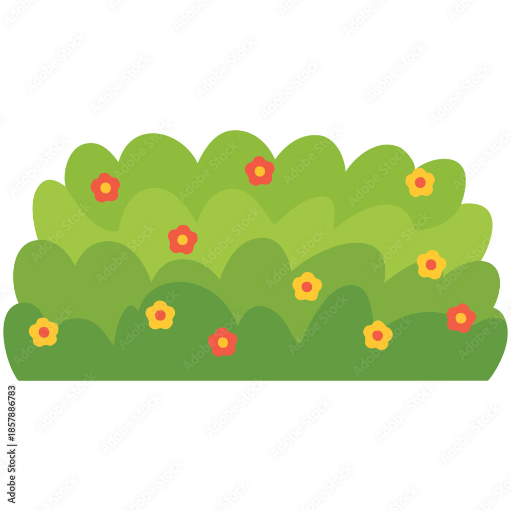 Fototapeta premium Green bush collection unique creative concept isolated vector illustration on white background