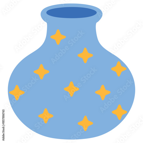 Ceramic vase collection colored pottery with abstract pattern isolated vector