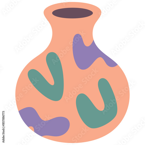 Ceramic vase design unique creative concept isolated vector illustration on white background