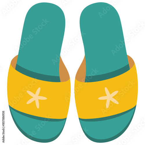 Summer sandals illustration isolated vector illustration on white background