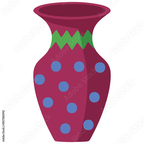 Floral vase design isolated vector illustration on white background
