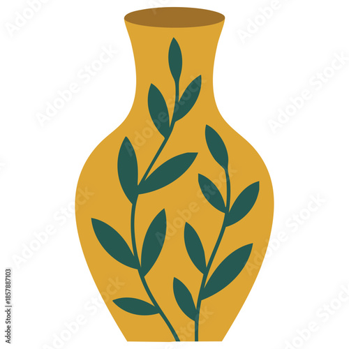 Decorative vase unique creative concept isolated vector illustration on white background