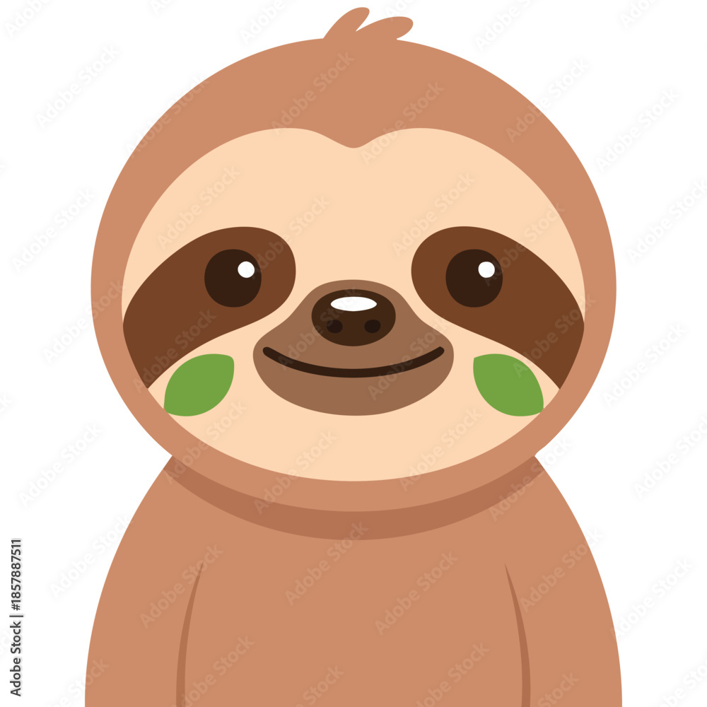 Naklejka premium Sloth character unique creative concept isolated vector illustration on white background