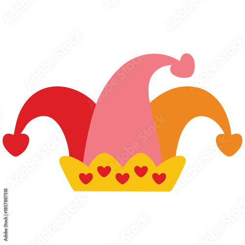 Jester hat vector illustration traditional German carnival costume accessory