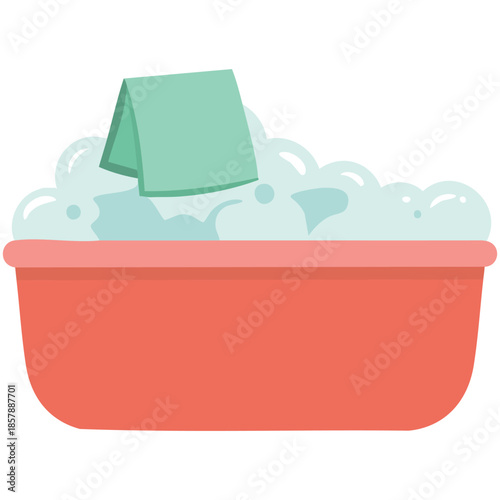 Washing tub unique creative concept isolated vector illustration on white background