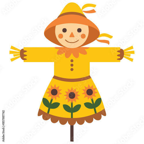 A stuffed straw man traditional Maslenitsa outfit Russian traditions vector