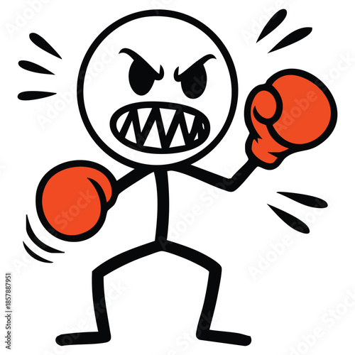 Doodle style vector illustration object isolated hand draw angry mad man